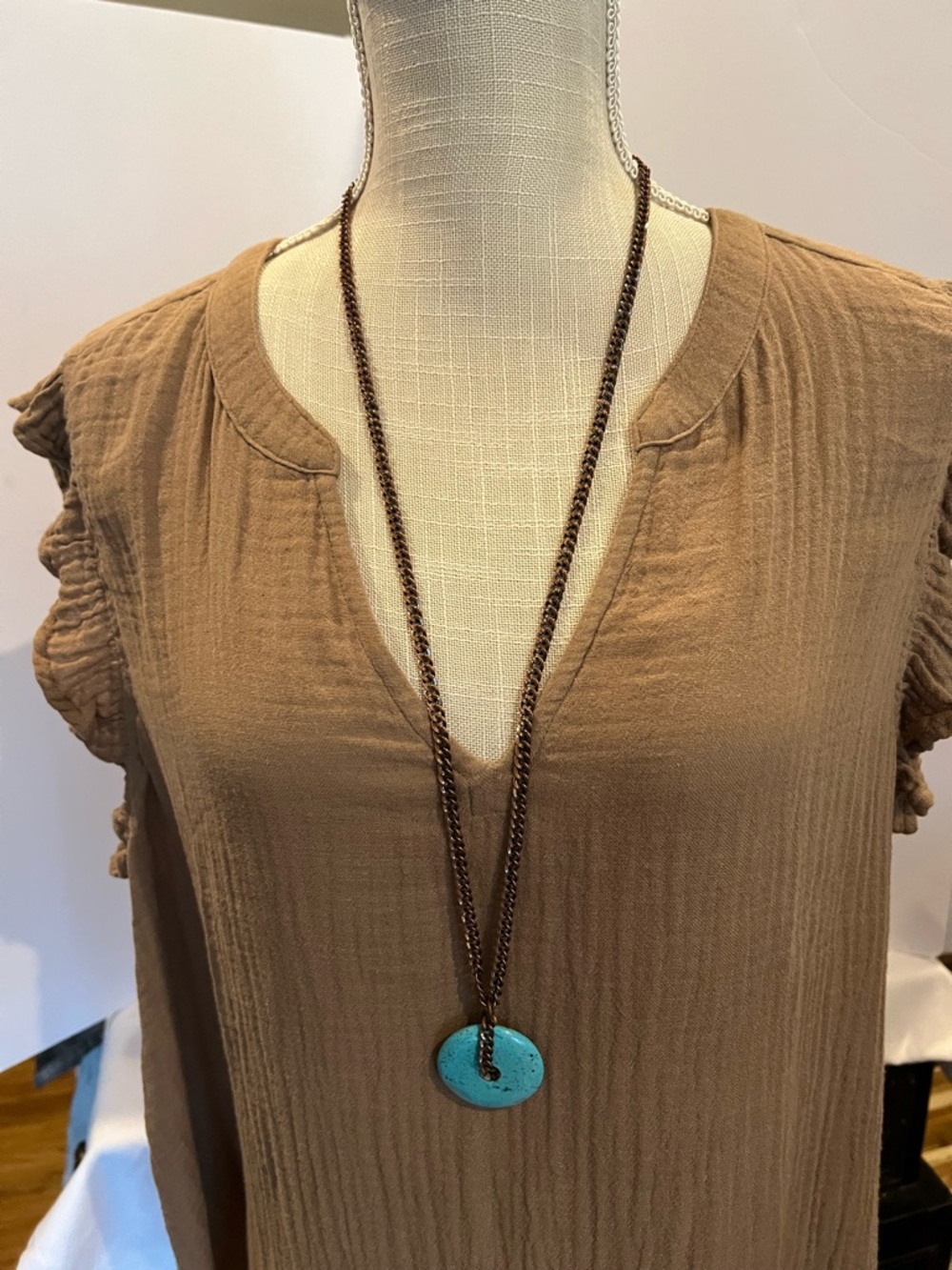 Antique Copper & Howlite Necklace